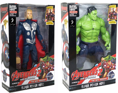 

Jack Royal Avenger's - Set of 2 - Super Hero Action Figuer's - Thor , Hulk(Green, Red)