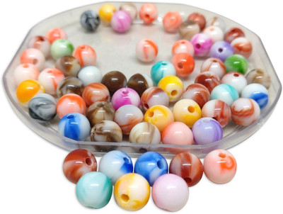 

Aumni Crafts Plastic Beads Painted 8mm Round Mixed Colors (Pack of 100 grams, 400 beads)
