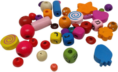 

Aumni Crafts Jewellery Making Craft Wooden Beads Mix Shapes And Colors (Pack of 100 grams, 391 beads)