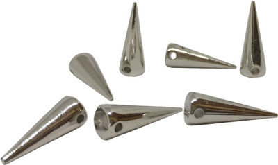 

Aumni Crafts Jewellery Making Beads Acrylic Cone Spike Rivet 20x7mm Spike Silver Color (Pack of 50 pieces)