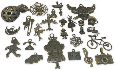 

Aumni Crafts Jewelley Making Mini Pendant Metal Alloy Vintage Craft Charms Mixed Size (50 Shapes x 2 Pieces Each) Antique Bronze Color (Pack of 100 pieces)
