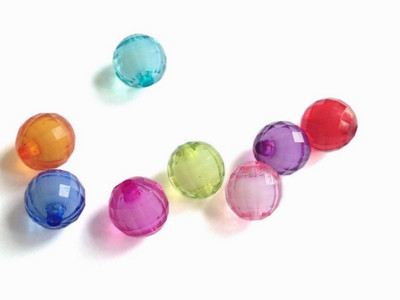 

Aumni Crafts Jewellery Making Craft Acrylic Beads with stuffed white bead 12mm Round Faceted Mixed Colors (Pack of 100 grams, 100 beads)