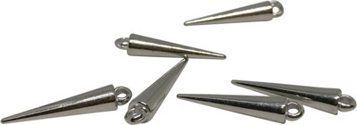 

Aumni Crafts Jewellery Making Metallic Acrylic Pendant Beads 23x4mm Spike Silver Color (Pack of 50 pieces)