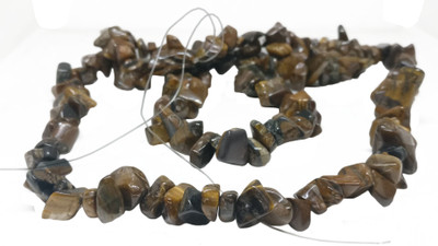 

Aumni Crafts Jewellery Making Craft Tiger Eye Beads Multi-Size (Range 8-17mm) 34inch long Chips Brown (Sold as 1 string, 160 beads/string)