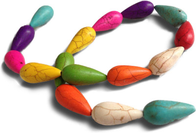 

Aumni Crafts Jewellery Making Synthetic Beads 25x12mm Drop Mixed Colors (Sold as 1 string, 15 beads/string)