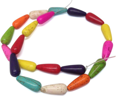 

Aumni Crafts Jewellery Making Synthetic Beads 20x8mm Drop Mixed Colors (Sold as 1 string, 20 beads/string)