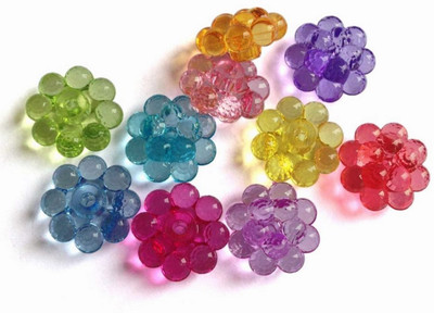 

Aumni Crafts Big Acrylic Flower Beads 20x10mm Flower Mixed Colors (Pack of 100 grams, 50 beads)