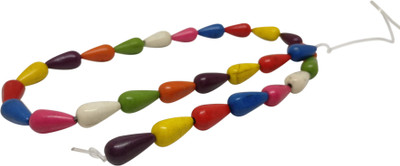 

Aumni Crafts Jewellery Making Synthetic Beads 13x7mm Drop Mixed Colors (Pack of 2 strings, 27-28 beads/string)