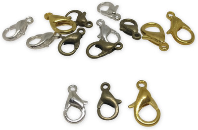 

Aumni Crafts Jewellery Making Metal Alloy Lobster Clasps Mixed Size Lobster Claw 3 Color Combo Silver Gold Bronze (Pack of 60 pieces)