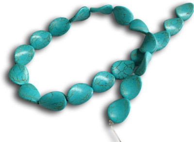 

Aumni Crafts Jewellery Making Synthetic Beads 20x15x5mm Twisted Oval Turquoise Blue (Sold as 1 string, 21 beads/string)