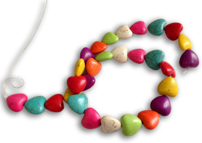

Aumni Crafts Jewellery Making Synthetic Beads 16x8mm Heart Mixed Colors (Pack of 2 strings)