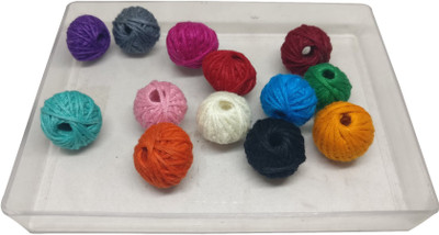 

Aumni Crafts Jewellery Making Handmade Cotton Thread Beads Ball 16x15mm Drum Mixed Colors (Pack of 100 pieces)