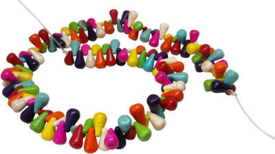 

Aumni Crafts Jewellery Making Synthetic Beads 11x6mm Drop Mixed Colors (Sold as 1 string, 130 beads/string)