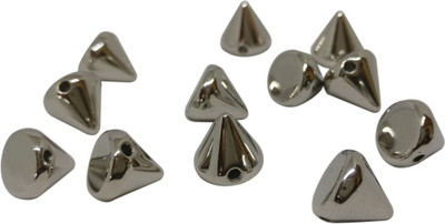 

Aumni Crafts Jewellery Making Beads Acrylic Cone Spike Rivet 10mm Cone Silver Color (Pack of 100 pieces)