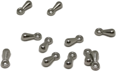 

Aumni Crafts Jewellery Making Small Metallic Acrylic Beads Ghungroo Style 8x3mm Drop Silver Color (Pack of 100 pieces)