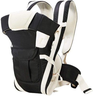 

BLACK CAT INC 4-In-1 Front Baby Carrier Bag With Waist Belt - Black Baby Carry Cot(Black, Front Carry facing in)