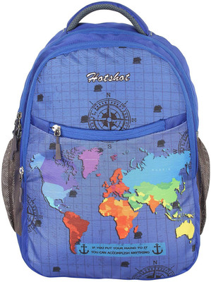 

Hot Shot Polyester Waterproof School-College-Tution-Gym Casual 28.0 L Standrad Size Backpack(Blue)