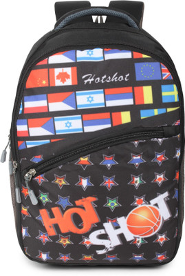 

Hot Shot Polyester Waterproof School-College-Tution-Gym Casual 30.0 L Standrad Size Backpack(Black)