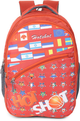 

Hot Shot Polyester Waterproof School-College-Tution-Gym Casual 30.0 L Standrad Size Backpack(Red)
