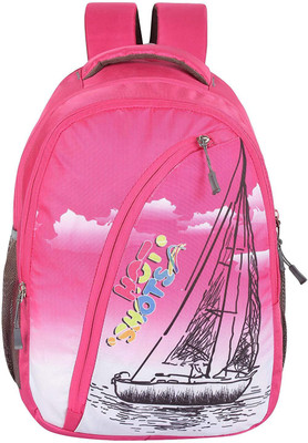 

Hot Shot Polyester Waterproof School-College-Tution-Gym Casual 28.0 L Standrad Size Backpack(Pink)