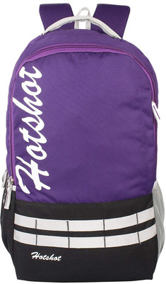 

Hot Shot Polyester School Casual Bag 28.0 L Standrad Size Backpack(Purple, Black)