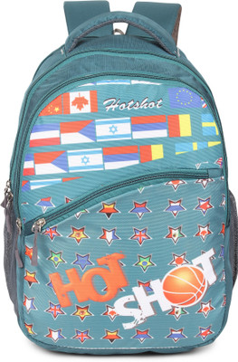 

Hot Shot Polyester Waterproof School-College-Tution-Gym Casual 30.0 L Standrad Size Backpack(Green)