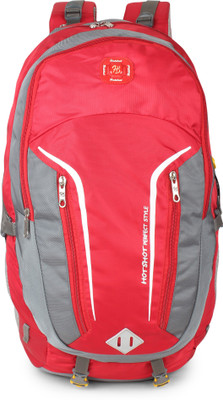 

Hot Shot Polyester Waterproof School-College-Tution-Gym Casual 30.0 L Standrad Size Backpack(Red, Grey)