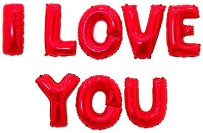 

ToyNext Solid Love Letter "I LOVE YOU" - Foil Balloons (Pack of 8 Letters), 16 Inches (Red) Balloon(Red, Pack of 1)