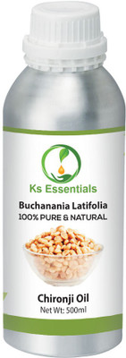 

Ks Essentials 100% Pure Chironji Carrier Oil (Buchanania Latifolia) Natural Cold Pressed(500 ml)