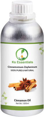 

Ks Essentials 100% Pure Cinnamon Pure Natural Essential Oil Steam Distilled (Cinnamomum zeylanicum)(1000 ml)