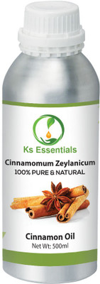

Ks Essentials 100% Pure Cinnamon Pure Natural Essential Oil Steam Distilled (Cinnamomum zeylanicum)(500 ml)