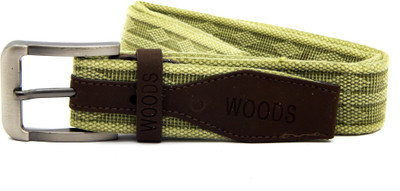 

WOODS Men Casual Green Canvas, Fabric Belt