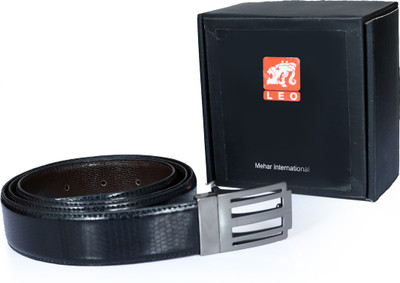 

Leo Men Formal Black Artificial Leather Reversible Belt