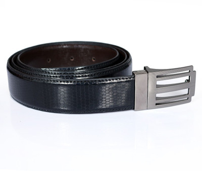 

Leo Men Casual Black Artificial Leather Reversible Belt