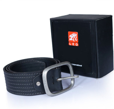 

Leo Men Casual Black Genuine Leather Belt