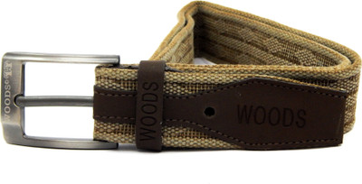 

WOODS Men Casual Brown Canvas, Fabric Belt