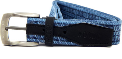 

WOODS Men Casual Blue Canvas, Fabric Belt