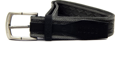 

WOODS Men Casual Grey Canvas, Fabric Belt