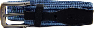 

WOODS Men Casual Blue Canvas, Fabric Belt