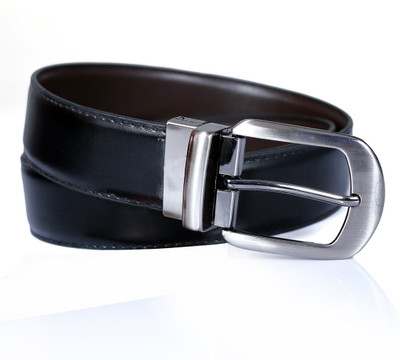 

Leo Men Formal Black Artificial Leather Reversible Belt