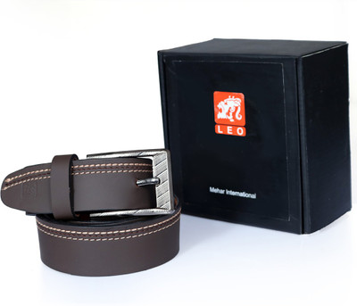 

Leo Men Casual Black Genuine Leather Belt, Brown