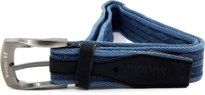 

WOODS Men Casual Blue Canvas, Fabric Belt