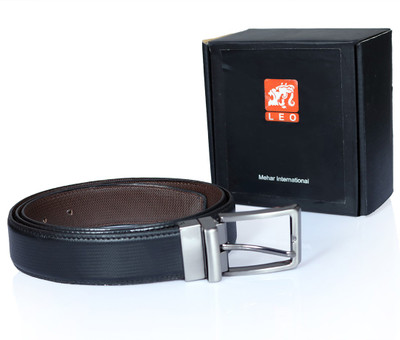 

Leo Men Formal Black, Brown Artificial Leather Reversible Belt