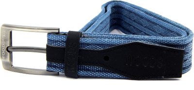 

WOODS Men Casual Blue Canvas, Fabric Belt