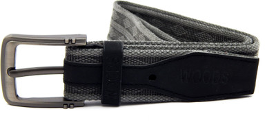 

WOODS Men Casual Grey Canvas, Fabric Belt