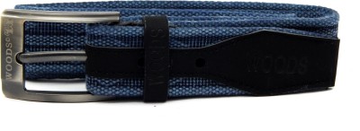 

WOODS Men Casual Blue Canvas, Fabric Belt