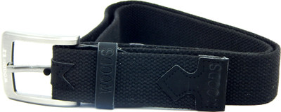 

WOODS Men Formal, Casual Black Canvas, Fabric Belt