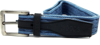

WOODS Men Casual Blue Canvas, Fabric Belt