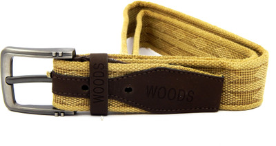 

WOODS Men Casual Yellow Canvas, Fabric Belt, Beige