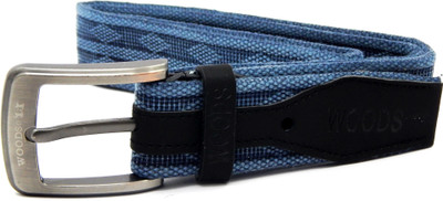 

WOODS Men Casual Blue Canvas, Fabric Belt